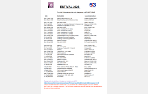 Calendrier estival 2026