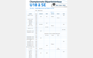 Départementaux indoor U18 à SE